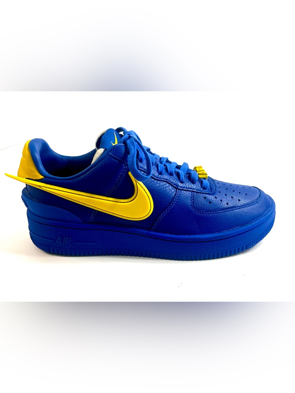 Nike Air Force 1 x AMBUSH Men’s Low Top Lace-Up Leather Sneakers Blue/Yellow 7.5